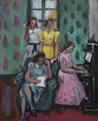 清水多嘉示《題不詳（ピアノと女性たち）》1923-28年